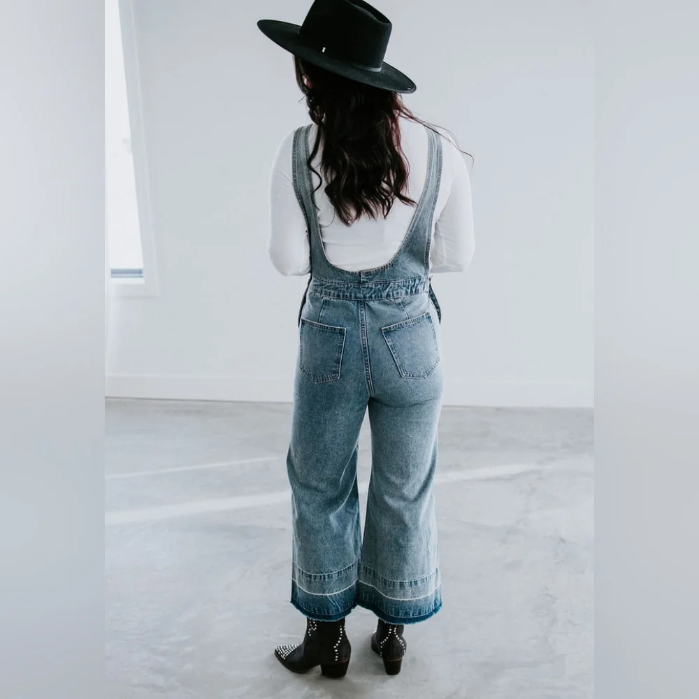 NWT POLAGRAM Urban Wide Leg Overalls Size L - Picture 3 of 4